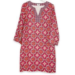 Crown & Ivy | Coral Print Shift Dress Sz 14